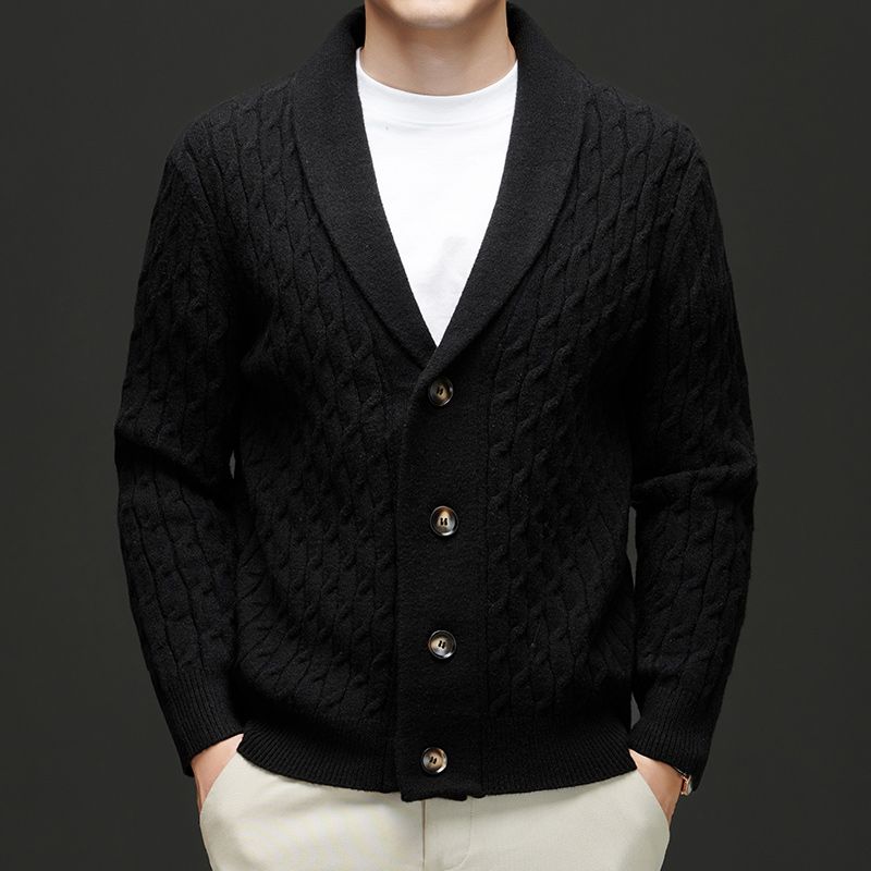 Herren Strickjacke Klassisch Braun