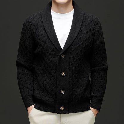 Herren Strickjacke Klassisch Braun
