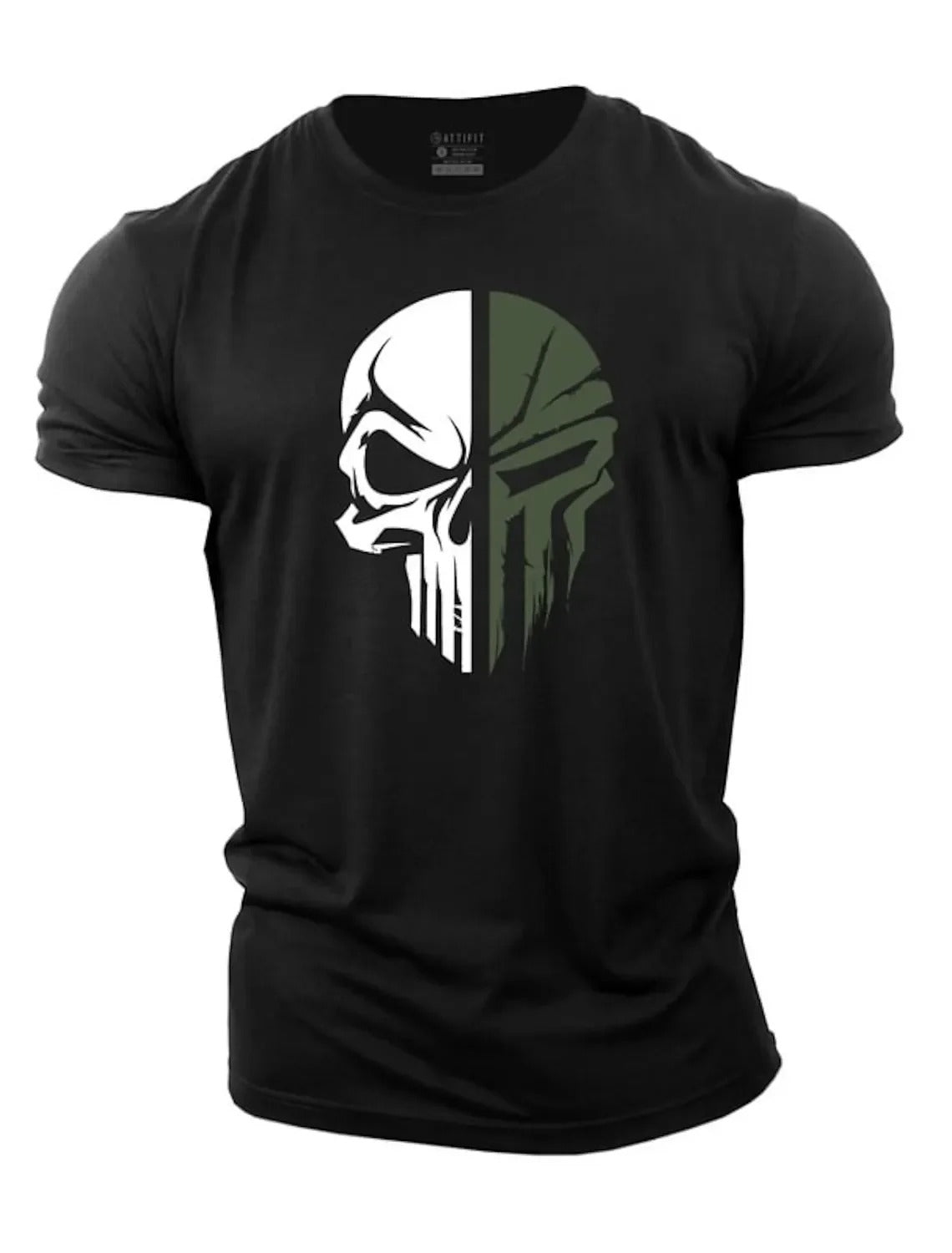 Herren T-Shirt Militärstyle Totenkopf Schwarz - Norvielle
