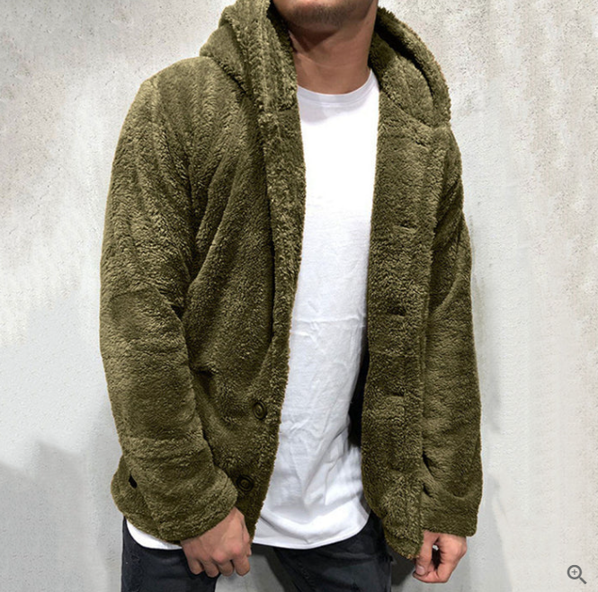 Herren Fleece Kapuzenjacke Warm