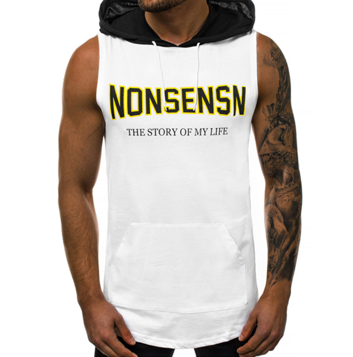 Herren Tanktop Ärmellos Sportshirt Kapuzenlos