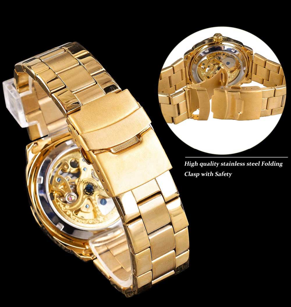 Herrenuhr Edelstahl Transparentes Zifferblatt