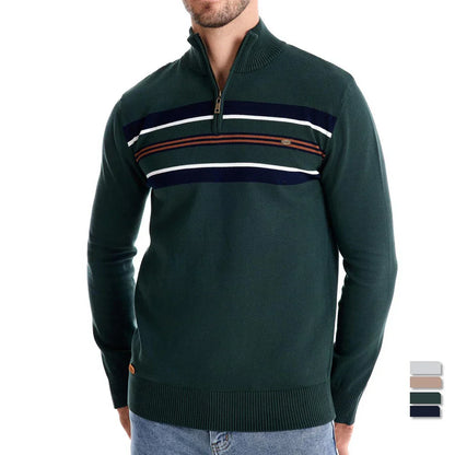 Herren Strickpullover Reißverschluss Warm Modern