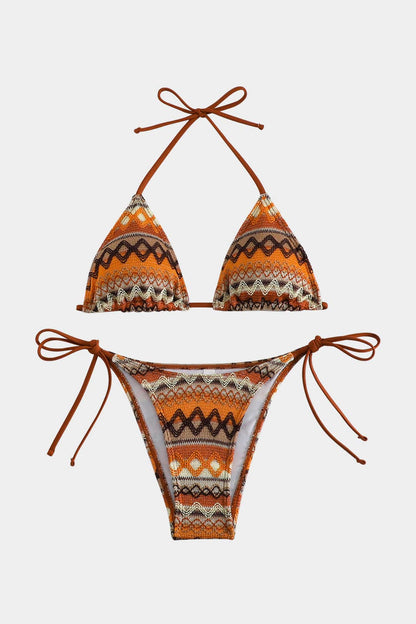 Damen Bikini-Set Ethno-Muster Badeanzug Verstellbar - Norvielle