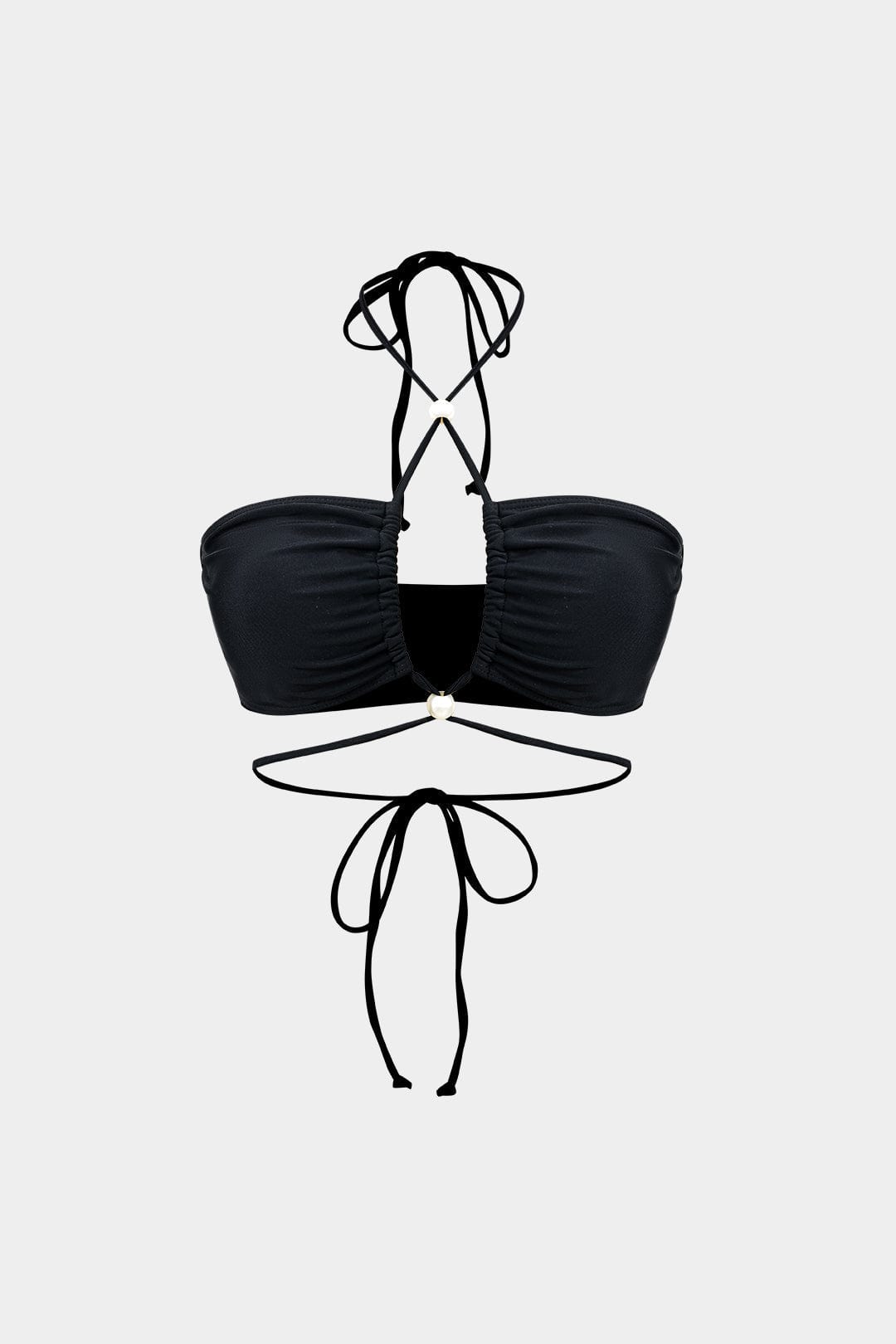 Damen Bikini-Set 3-teilig Perlen Wickelband-Design