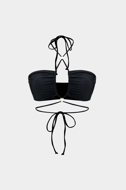 Damen Bikini-Set 3-teilig Perlen Wickelband-Design
