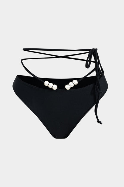 Damen Bikini-Set 3-teilig Perlen Wickelband-Design