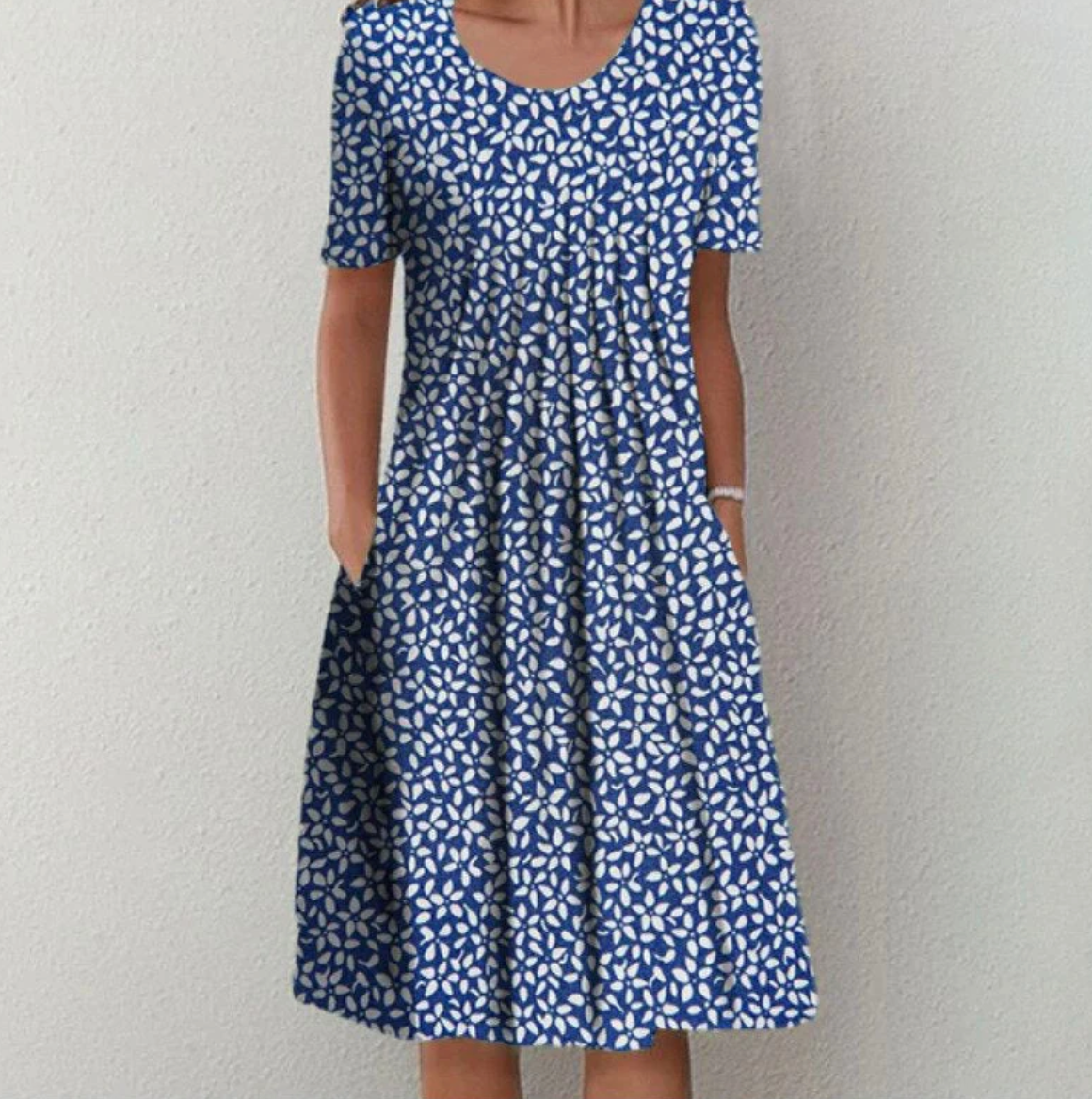 Damen Sommerkleid Blumenmuster Lockerer Schnitt