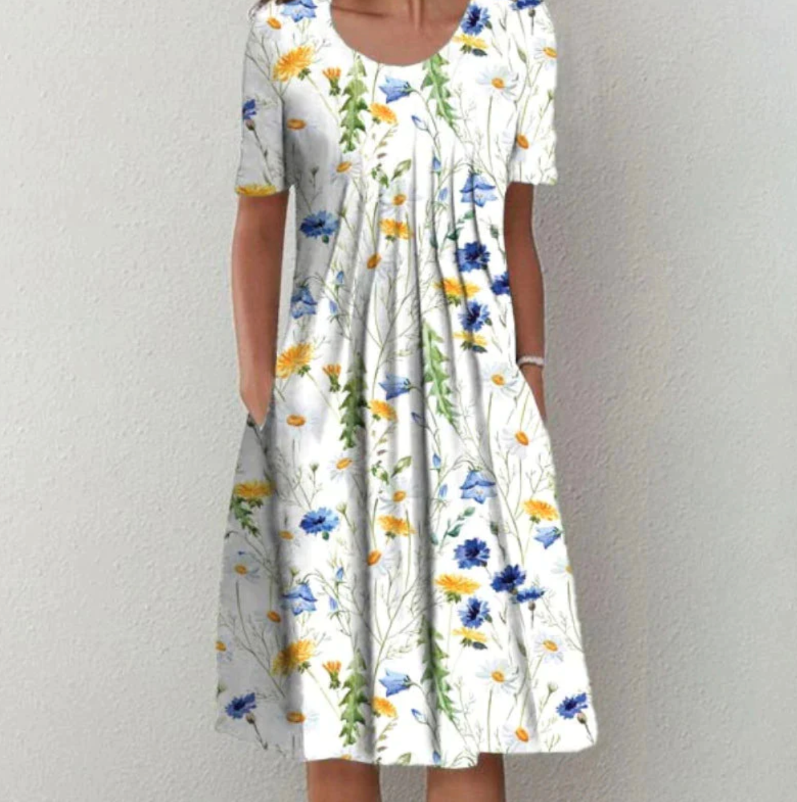 Damen Sommerkleid Blumenmuster Lockerer Schnitt