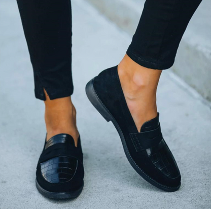 Damen Loafer Schuhe Leder Bequem