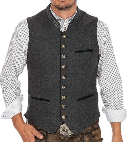 Herren Weste Grau Klassisch Elegant