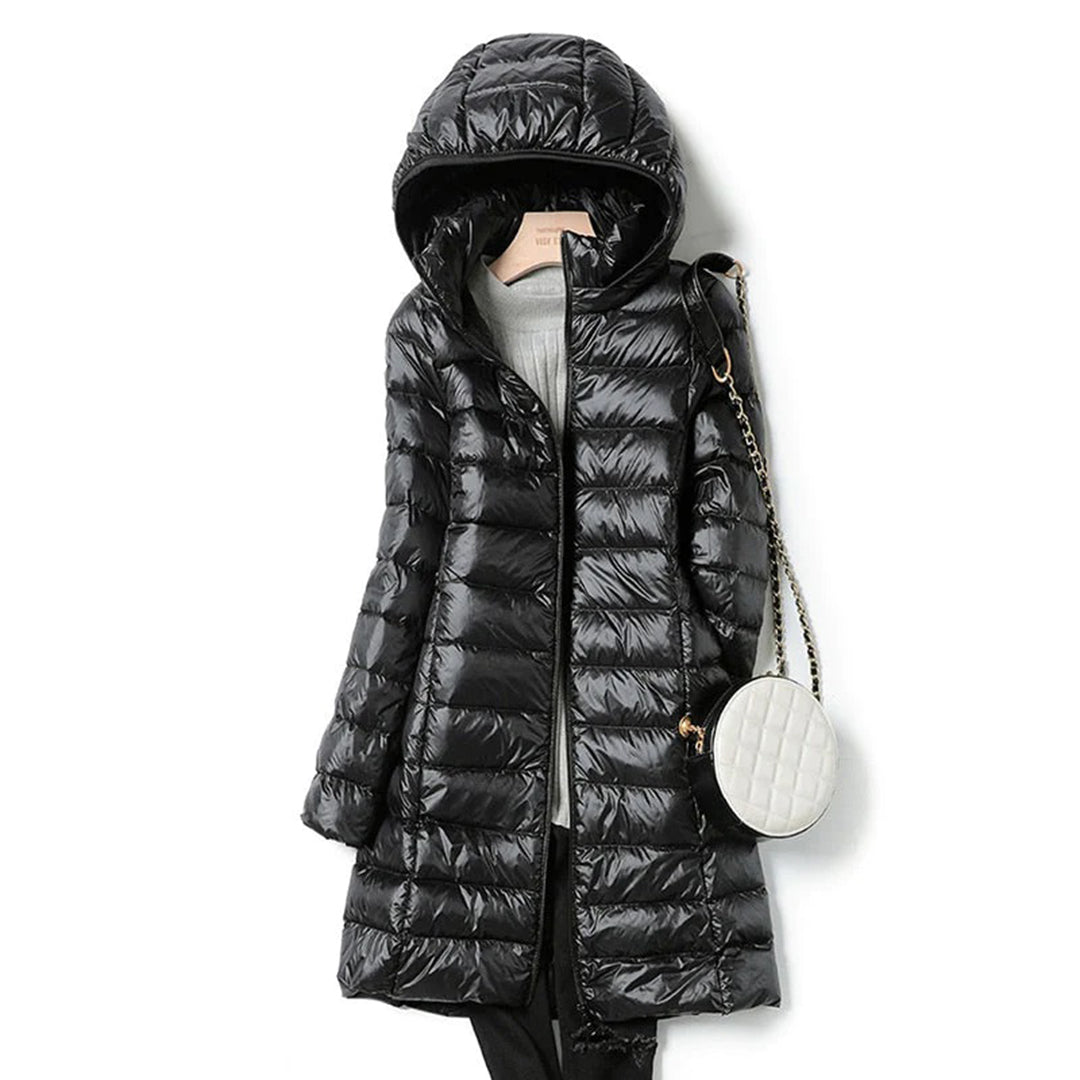 Damen Steppjacke Lang mit Kapuze Warm - Norvielle