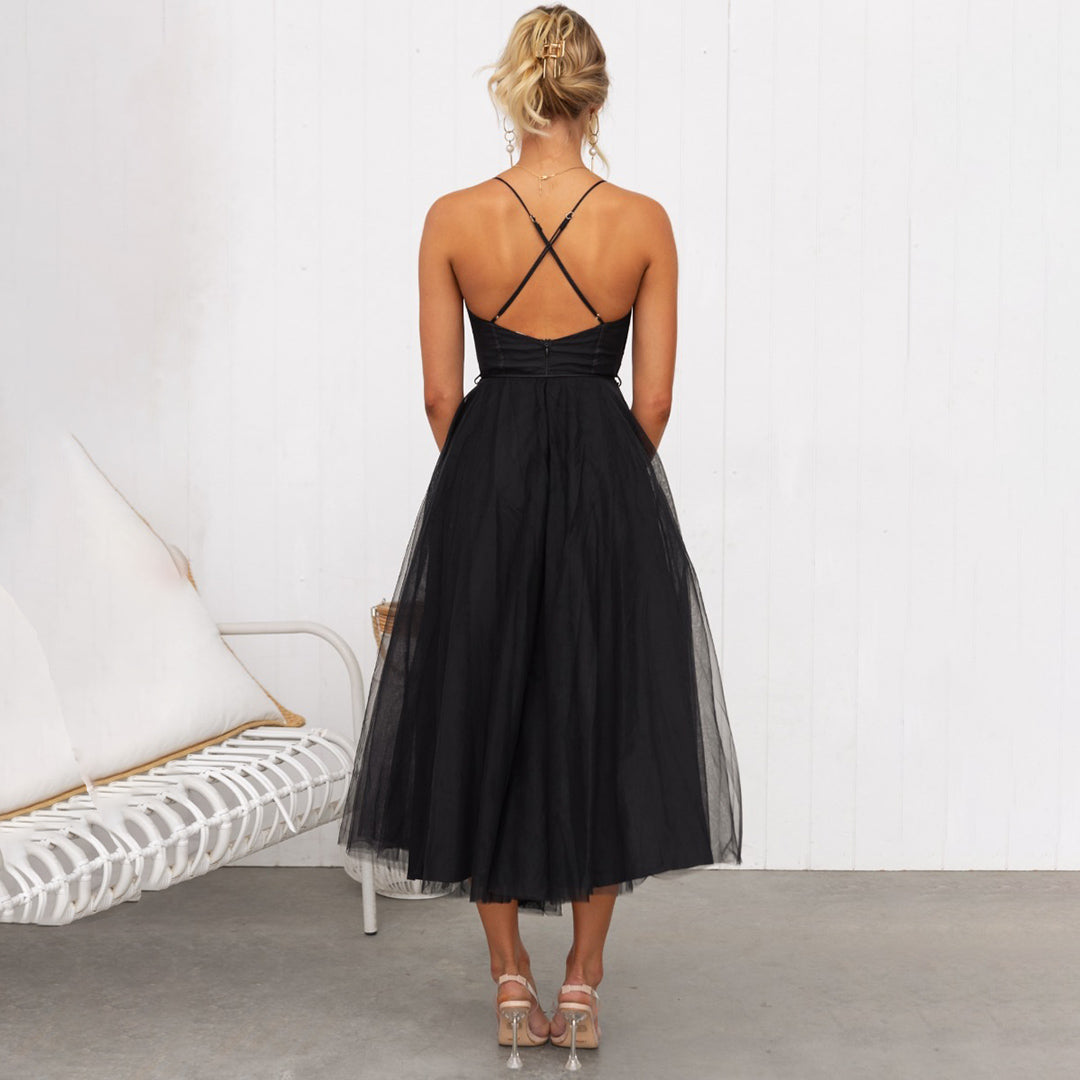 Damen Midi Kleid Stilvolles Abendkleid Elegantes Design