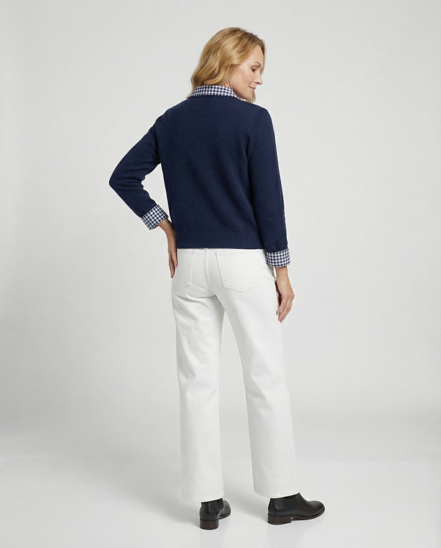 Damen Strickpullover Blau Lagenlook