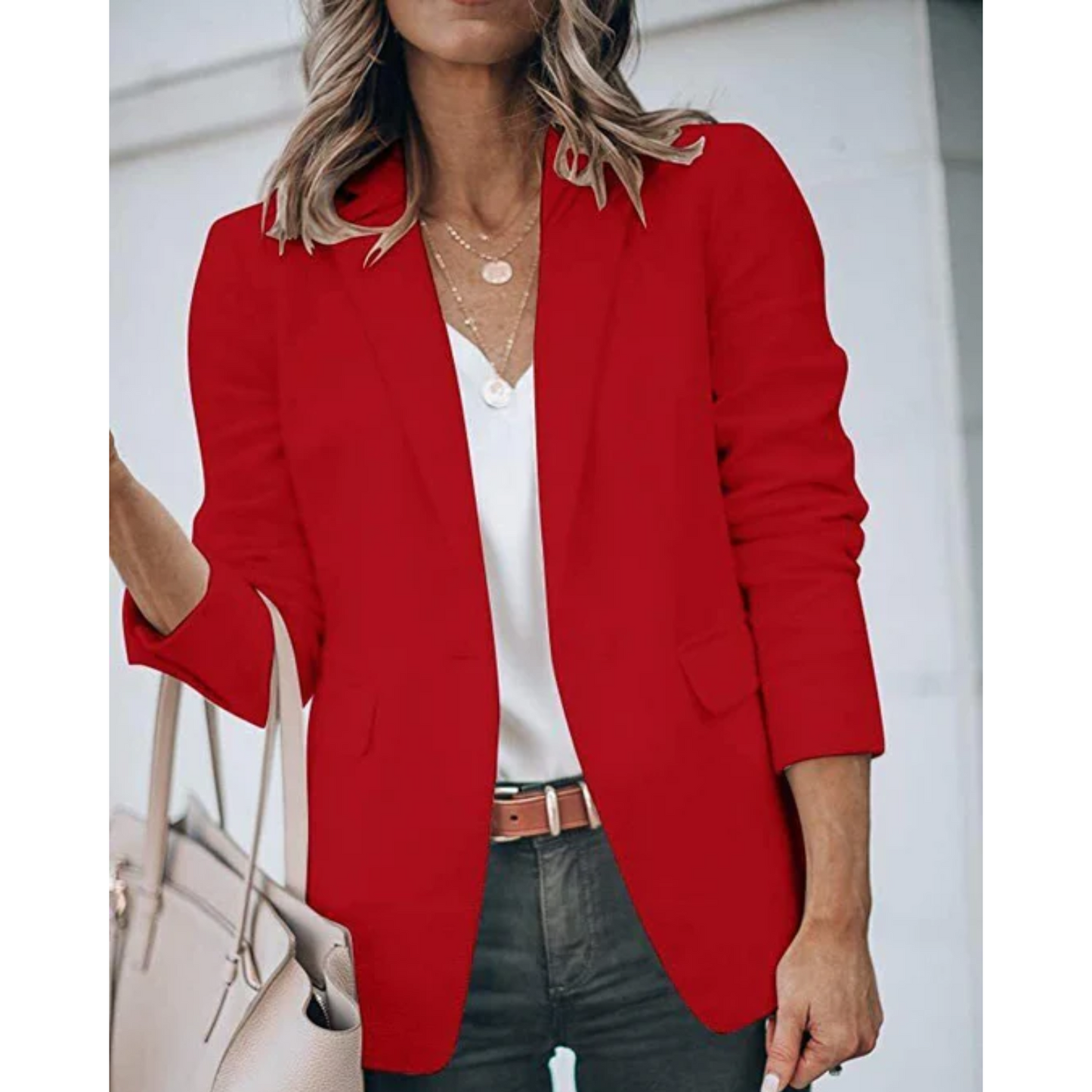 Damen Büroblazer Offener Schnitt Modern