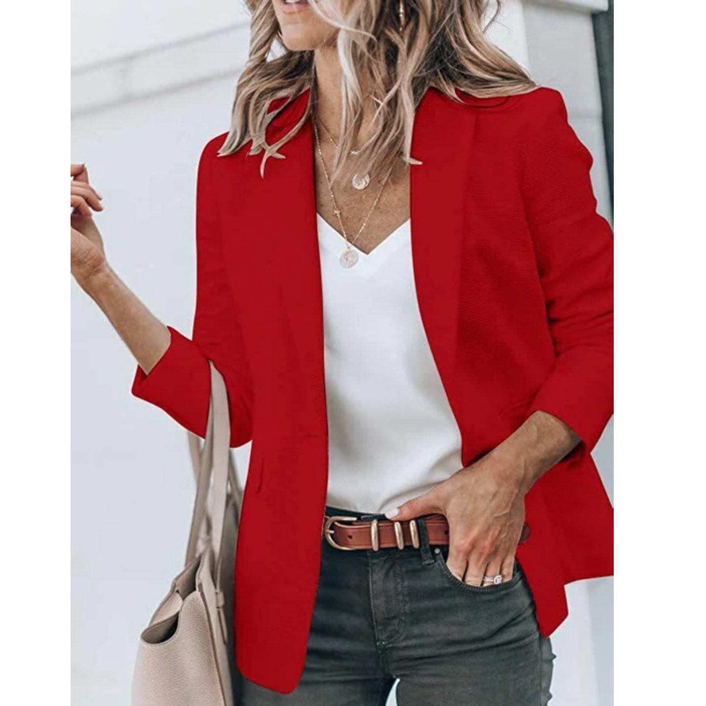 Damen Büroblazer Offener Schnitt Modern