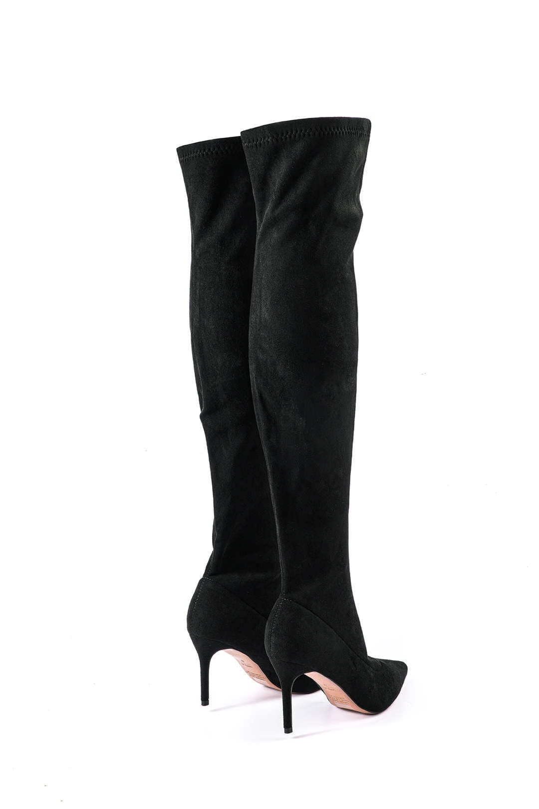 Damen Overknee Stiefel Velours Elegant