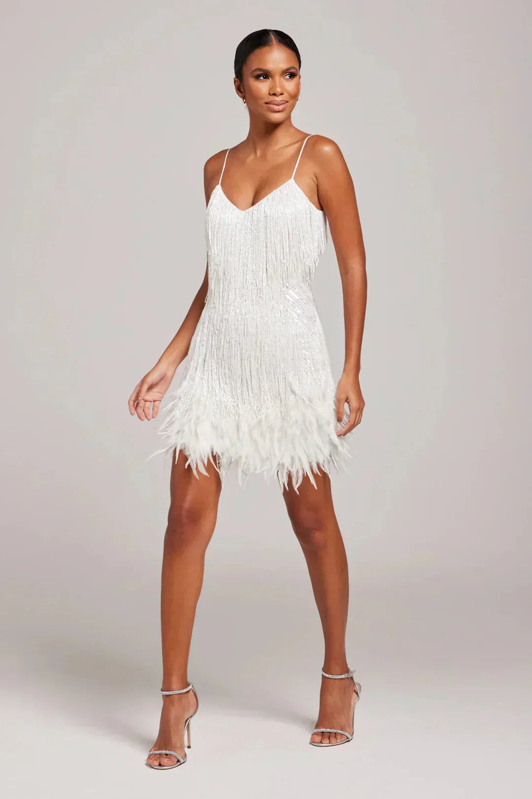 Damen Robe Mit Fransen Elegant