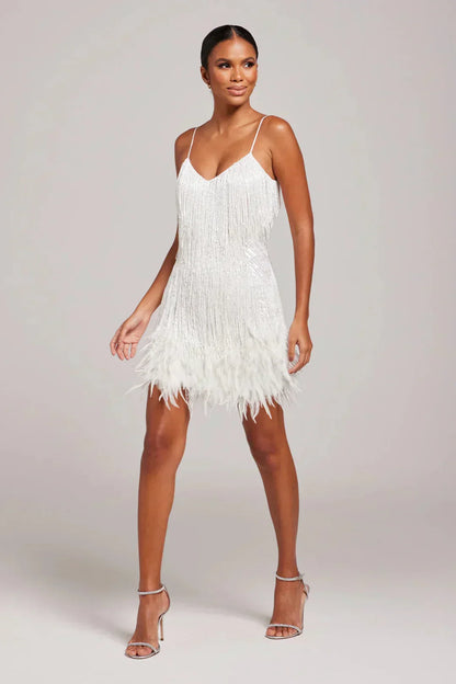 Damen Robe Mit Fransen Elegant