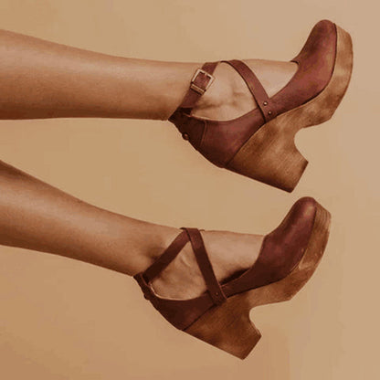 Damen High Heels Wedge Schuhe Elegant