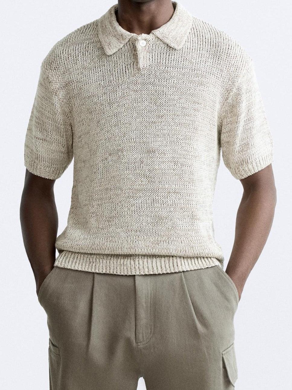 Herren Strickpolo Lässiger Fit Relaxed