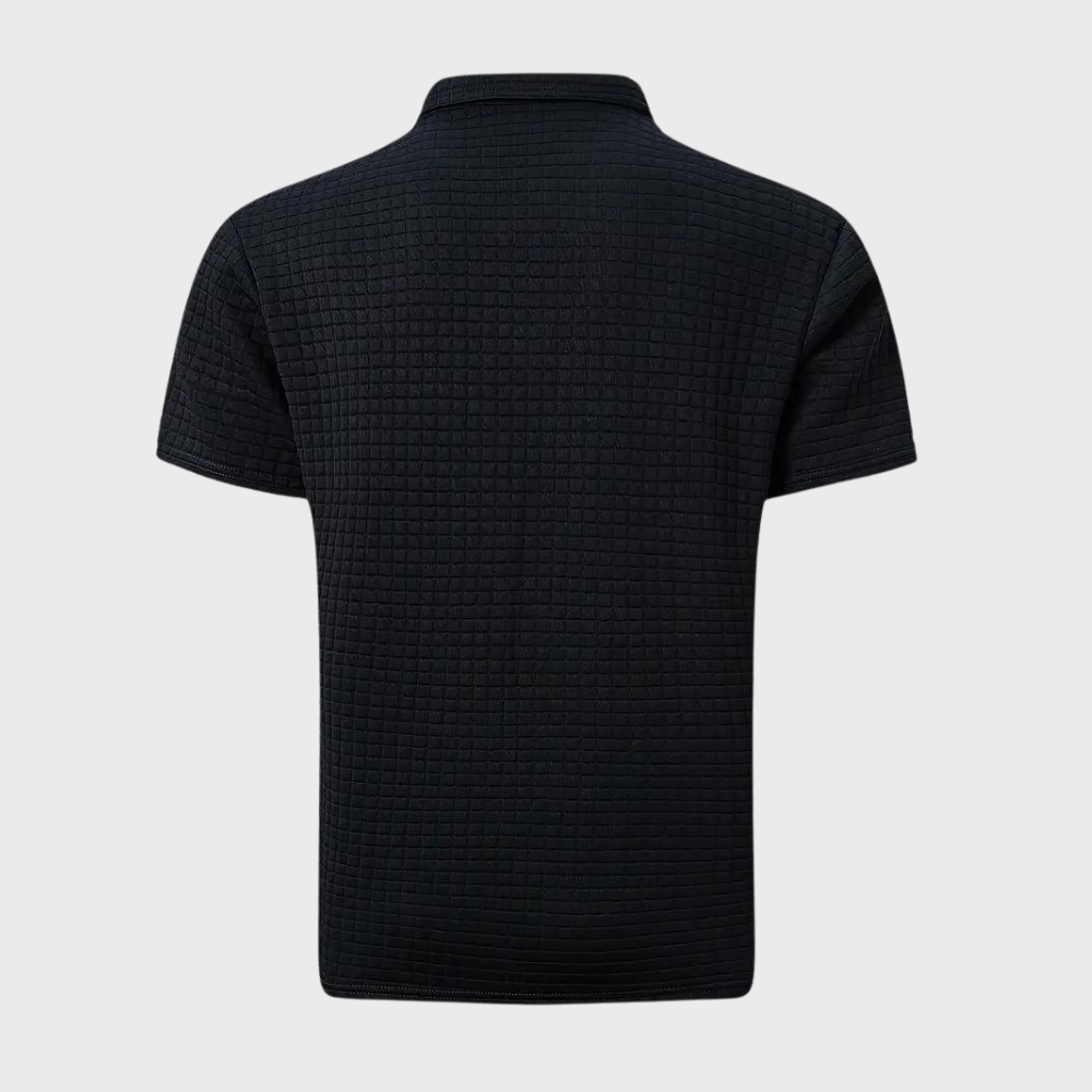 Herren Poloshirt Waffelstrick Kontrastfarbe Modern