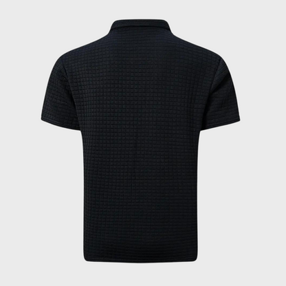 Herren Poloshirt Waffelstrick Kontrastfarbe Modern