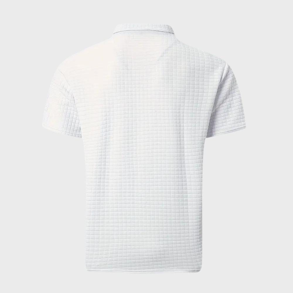 Herren Poloshirt Waffelstrick Kontrastfarbe Modern