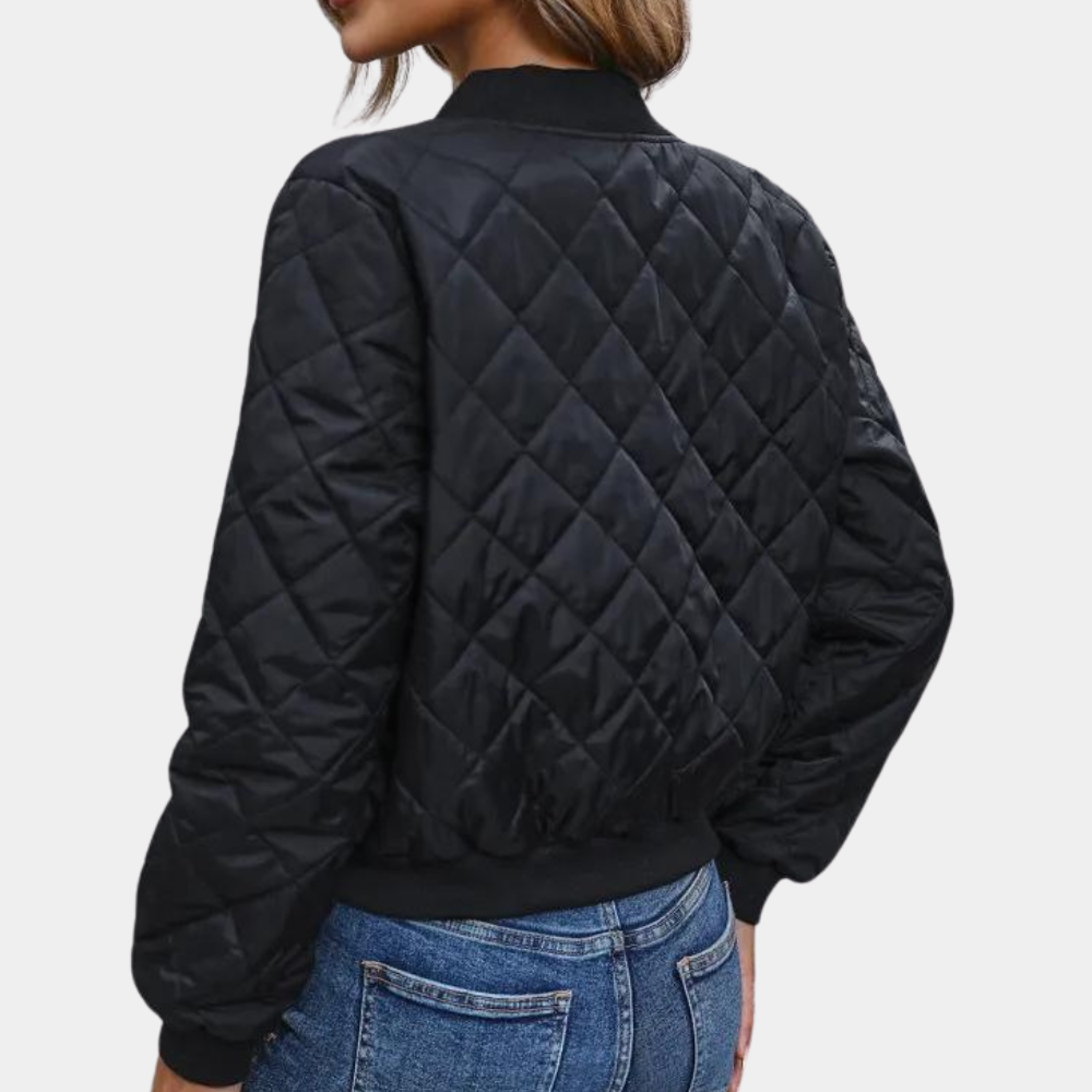 Damen Steppjacke Kurz Reißverschluss Modern