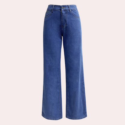 Damen Straight Leg Jeans Hohe Taille