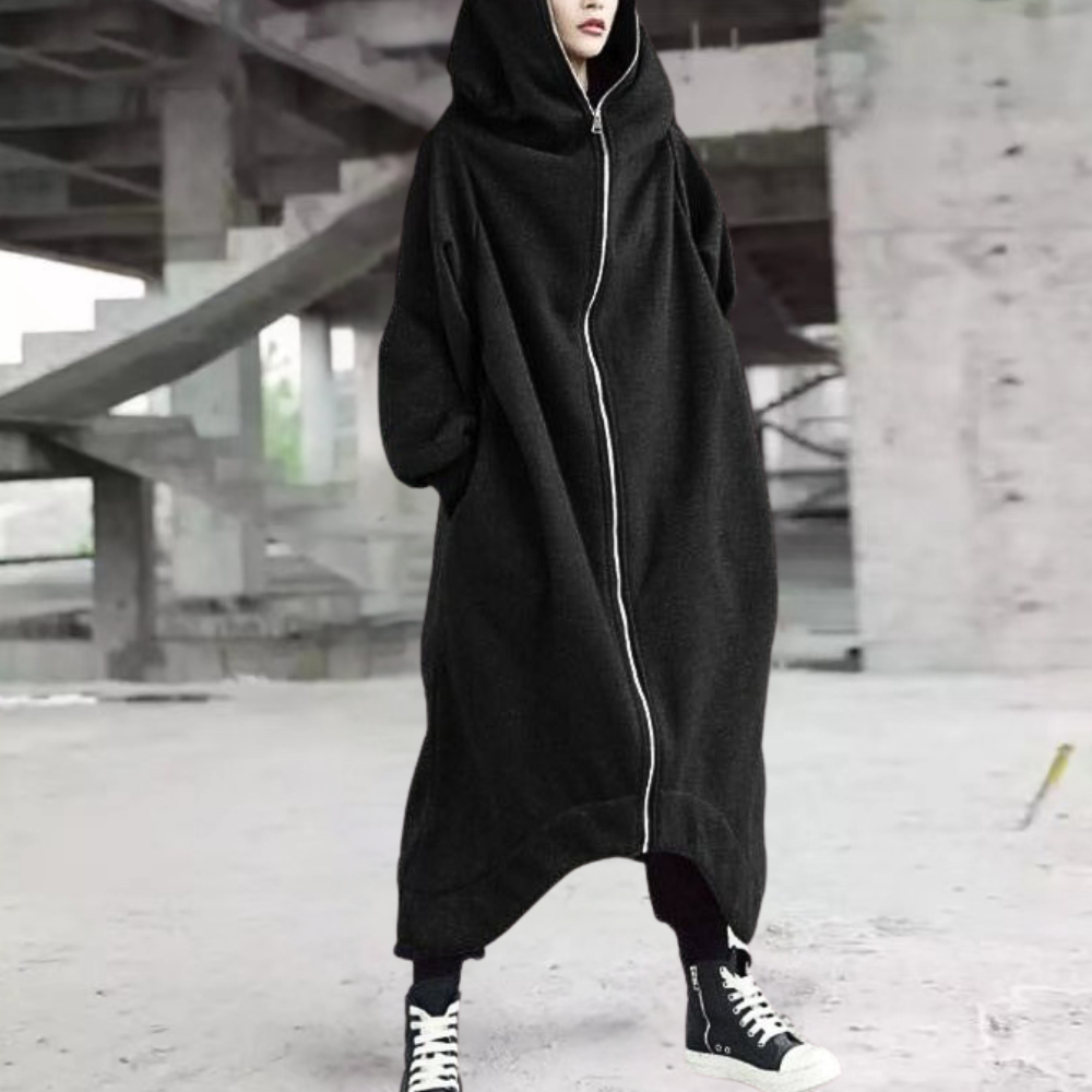 Damen Winterjacke Lang Kapuze Reißverschluss Warm
