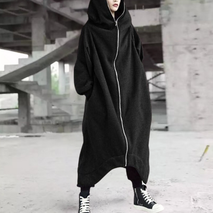 Damen Winterjacke Lang Kapuze Reißverschluss Warm