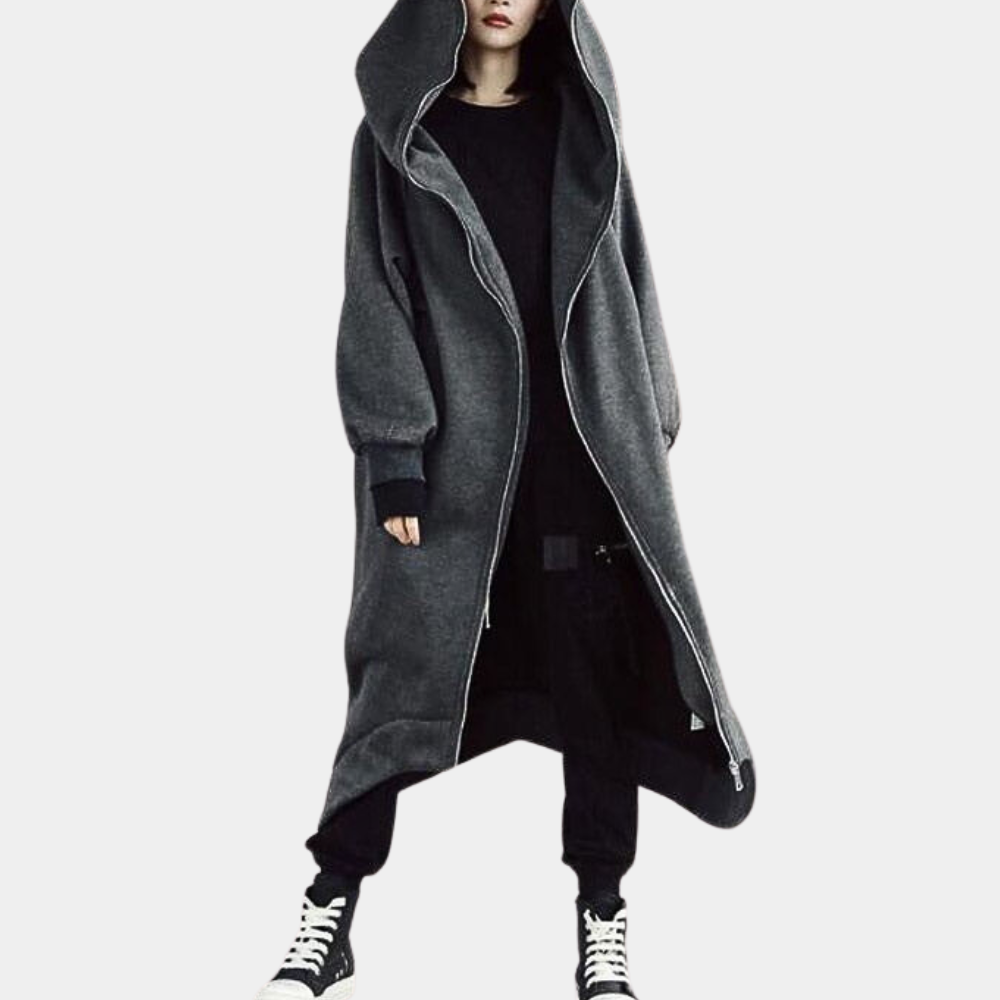 Damen Winterjacke Lang Kapuze Reißverschluss Warm