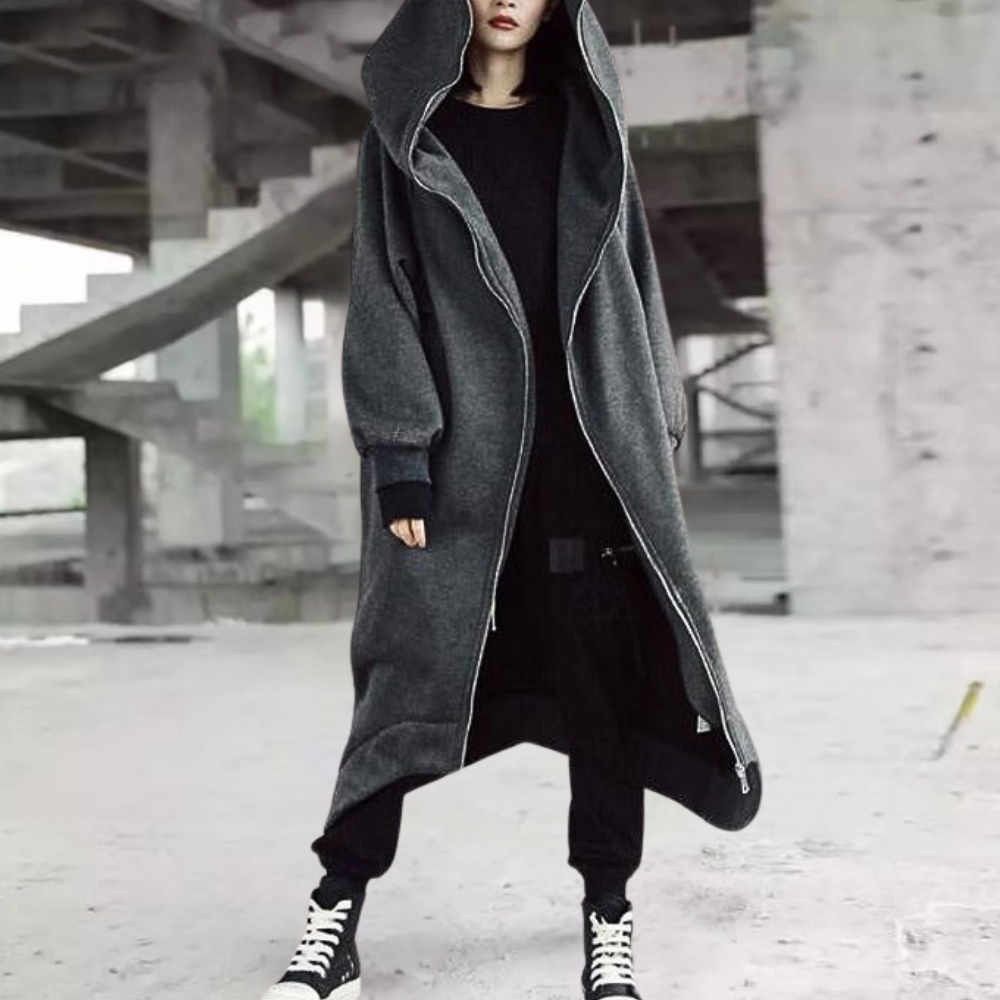 Damen Winterjacke Lang Kapuze Reißverschluss Warm