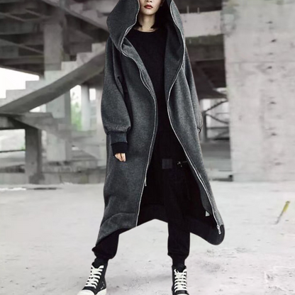 Damen Winterjacke Lang Kapuze Reißverschluss Warm