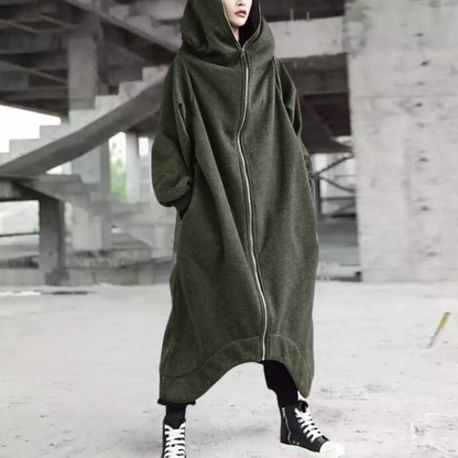 Damen Winterjacke Lang Kapuze Reißverschluss Warm