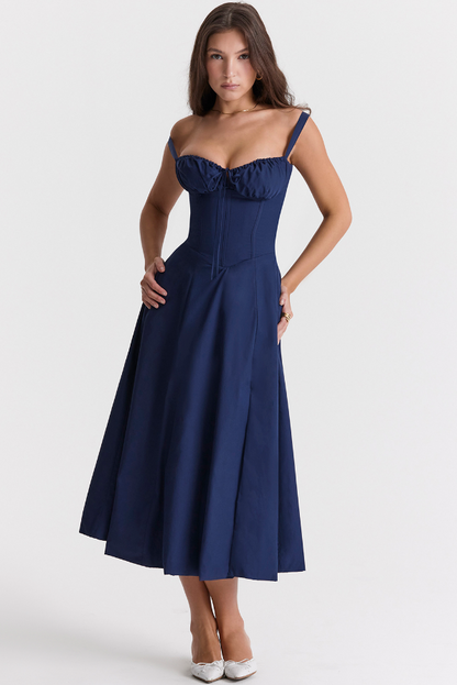 Damen Midikleid Mit Trägern Röcken Elegantes