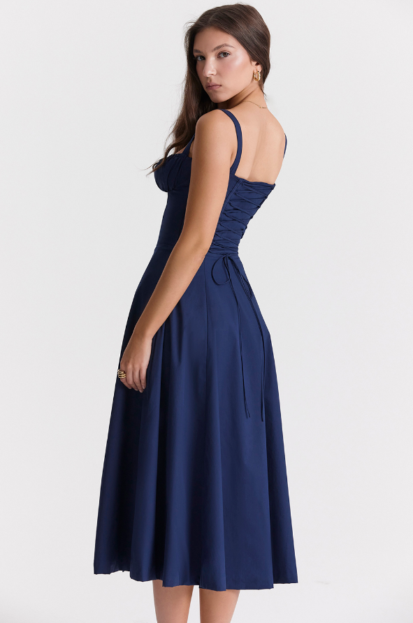 Damen Midikleid Mit Trägern Röcken Elegantes