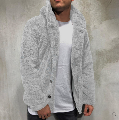 Herren Fleece Kapuzenjacke Warm