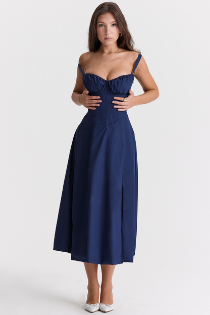 Damen Midikleid Mit Trägern Röcken Elegantes