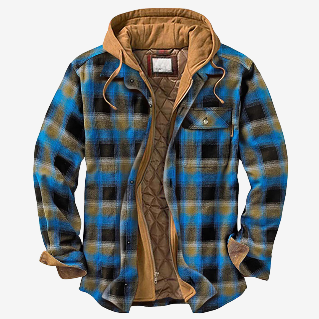 Herren Herbstjacke Kariert Warm