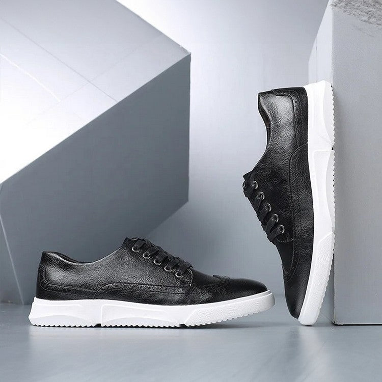 Herren Leder Sneaker Elegant Braun Geschäftslook
