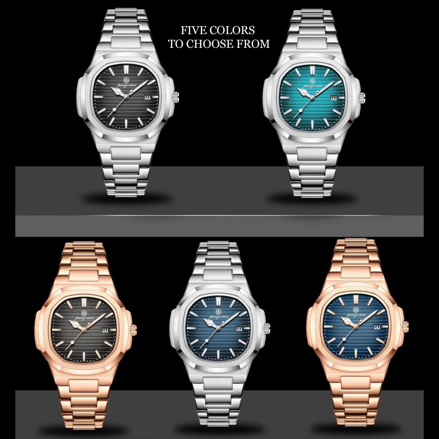 Herren Edelstahl Armbanduhr Slim Elegant