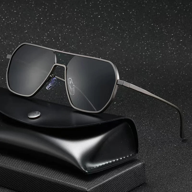 Herren Pilotenbrille Edelstahl Metall Optik Modern