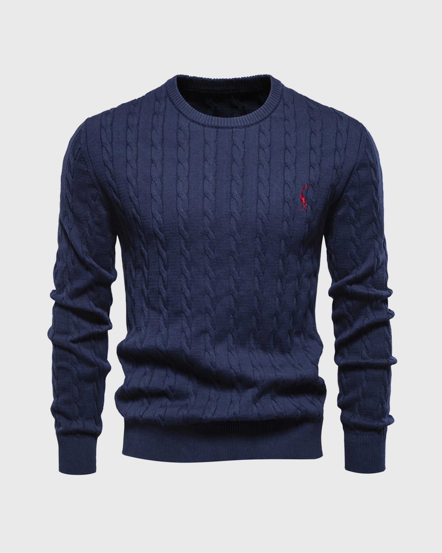 Herren Strickpullover Zopfmuster Baumwolle Bequem