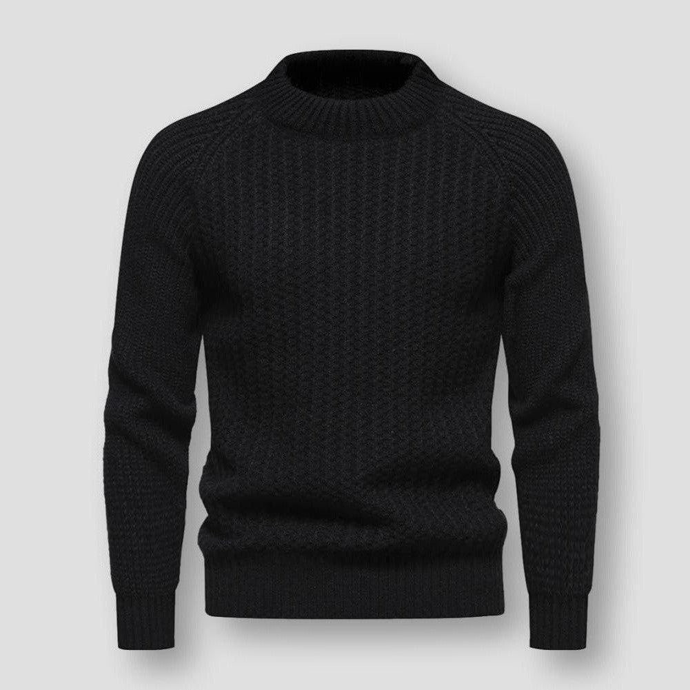 Herren Strickpullover Waffelstrick Warm Hochwertig