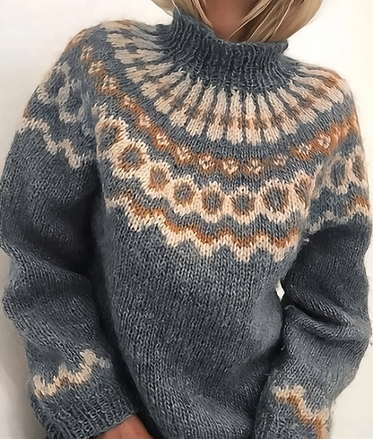 Damen Rollkragenpullover Isländische Wolle Kuschelig