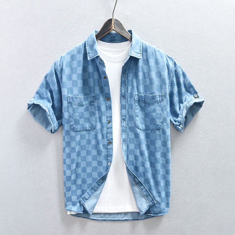 Herren Slim Fit Hemd Knöpfe Modern