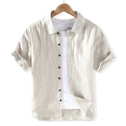Herren Leinenhemd Bequem Elegant Sommerweiß - Norvielle