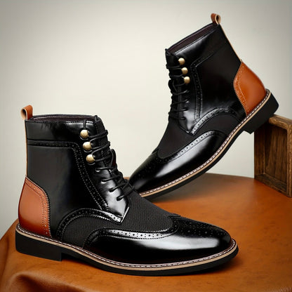 Herren Oxford Lederstiefel Elegantes Leder